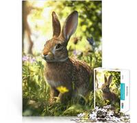 Puzzles 1000 pièces pour Adolescents Lièvre dans Un pré Séjour Anti-Stress pour Tuer Le Temps est idéal comme Cadeau pour Toute la Famille 50x70cm