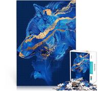 Puzzles 1000 pièces pour Adolescents L'œil du Loup pour Le Jeu éducatif Challenge Toy avec Affiche et Feuille de Questions correspondantes 52x38cm