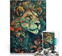 Puzzles 1000 pièces pour Adolescents Lion Abstrait Jouets de Divertissement Familial Renforcer l'amour Entre Les Couples 38x26cm