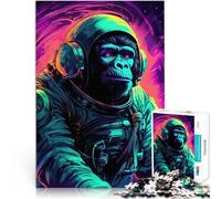 Puzzles 1000 pièces pour Adolescents L'Odyssée des singes cosmiques Jeu éducatif Défi Jouet Cadeaux du Père Noël Secret 52x38cm