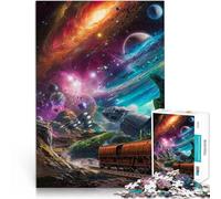 Puzzles 1000 pièces pour Adolescents L'Odyssée du Train Cosmique pour s'amuser en Famille Convient aux Couples 75x50cm
