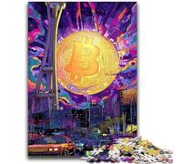 Puzzles 1000 pièces pour Adolescents Logo Bitcoin, Jeu Familial Anti-Stress, défi Difficile, Une œuvre d'art pour Les 14 Ans et Plus 50x75cm
