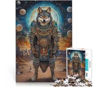 Puzzles 1000 pièces pour Adolescents Loup Guerrier Jouets éducatifs d'apprentissage Décoration Murale, Cadeaux Uniques pour Anniversaire et Noël 26x38cm