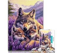 Puzzles 1000 pièces pour Adolescents Loup Lavande 1000 pièces pour Adolescents Anti-Stress défi Difficile Cadeaux du Père Noël Secret 26x38cm
