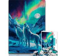 Puzzles 1000 pièces pour Adolescents Loup sous l'aurore, Aide Le Cerveau à exercer des Jouets addictifs pour cultiver la Patience Décoration Parfaite (75x50cm)