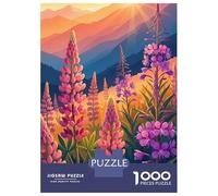 Puzzles 1000 Pièces pour Adolescents Lupine Flowers in Mountain Landscape Puzzle pour Adultes, Jouet, Décoration Murale, Découpe De Précision, Cadeau Anti-Stress 52x38cm/1000pcs