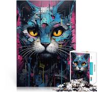 Puzzles 1000 pièces pour Adolescents Machine à Chat Cyborg Réduction du Stress intéressante Anniversaire et Cadeaux Uniques 75x50cm