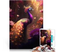 Puzzles 1000 pièces pour Adolescents Magnifique Paon Jouets de Divertissement Familial Car C'est Un pour Toute la Famille 38x26cm