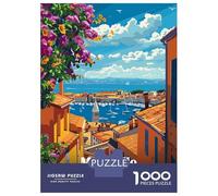 Puzzles 1000 Pièces pour Adolescents Marseille, France Cityscape Illustration Puzzles pour Adolescents - Jeux Relaxants Et Anti-Stress - Idéal comme Cadeau pour Toute La Famille 38x26cm/1000pcs