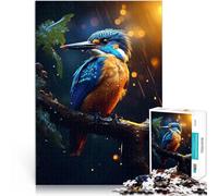 Puzzles 1000 pièces pour Adolescents Martin-pêcheur pluvieux épique Jouets Anti-Stress Offrir en Cadeau à Toute la Famille 52x38cm