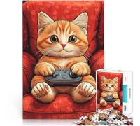 Puzzles 1000 pièces pour Adolescents Mème de Chaton Gamer Mignon Analyse et logique est idéal comme Cadeau pour Toute la Famille 52x38cm