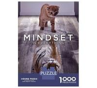 Puzzles 1000 Pièces pour Adolescents Mindset Cat Tiger Reflect Puzzles pour Adolescents - Jeux Relaxants Et Anti-Stress - Idéal comme Cadeau pour Toute La Famille 38x26cm/1000pcs