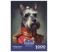 Puzzles 1000 Pièces pour Adolescents Miniature Schnauzer Dog Puzzle Adulte Jouet Décoration Murale Vacances À La Maison Tuer Le Temps Aider À Stimuler Le Cerveau 70x50cm/1000pcs