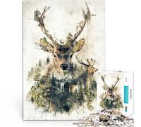 Puzzles 1000 pièces pour Adolescents Mon Art Original surréaliste de la Nature du cerf Impossible Œuvre d'art 75x50cm