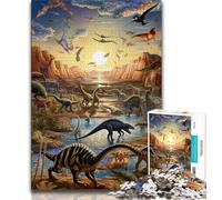 Puzzles 1000 pièces pour Adolescents, Monde des Dinosaures, Jeu de Quiz, décoration Murale, Cadeaux Uniques pour Anniversaire et Noël (Taille 38x26cm)
