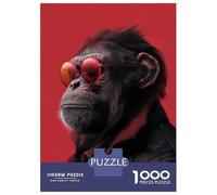 Puzzles 1000 Pièces pour Adolescents Monkey in Glasses Animal Puzzles pour Adultes - Jeux De Détente - Assemblage De Motifs pour Les Amateurs De Jeux 38x26cm/1000pcs