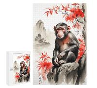 Puzzles 1000 pièces pour adolescents Monkey Japon Art Puzzles pour adultes Jeu de main sur le jouet, mais cadeau d'anniversaire amusant et humoristique, cadeaux, 1000 pièces