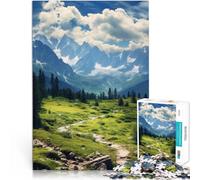 Puzzles 1000 pièces pour Adolescents Montagnes Spring - Pics Aurora Ridge Jouets éducatifs Excellent Cadeau pour Les Jeux 50x70cm