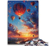 Puzzles 1000 pièces pour Adolescents Montgolfière Peinture à l'huile pour et à partir de 14 Ans Jeu Pratique Jeu de Noël Cadeaux 38x26cm