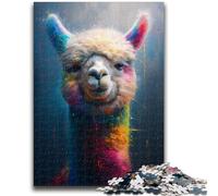 Puzzles 1000 pièces pour Adolescents, Motif alpaga Arc-en-Ciel, Anti-Stress, défi Difficile, à Offrir en Cadeau à Toute la Famille, 26x38cm