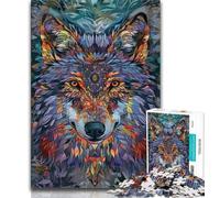 Puzzles 1000 pièces pour Adolescents, Motif Animal Loup, 1000 pièces pour Adultes, Jeu éducatif Familial, idéal pour la décoration de Bureau (Taille 75x50cm)