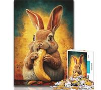 Puzzles 1000 pièces pour Adolescents, Motif Lapin Heureux, idéal comme Cadeau pour Toute la Famille (Taille 75x50cm)