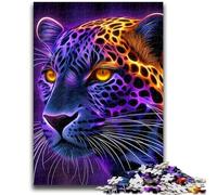 Puzzles 1000 pièces pour Adolescents, Motif léopard néon, activités familiales Amusantes à la Maison, Cadeau d'anniversaire, Cadeau de Voyage, pour Les Enfants de 14 Ans et Plus, 50x75cm