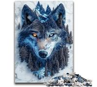 Puzzles 1000 pièces pour Adolescents, Motif Loup Aquarelle, Anti-Stress, défi Difficile, à Offrir en Cadeau à Toute la Famille, 50x75cm