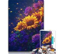 Puzzles 1000 pièces pour Adolescents, Motif tournesols fantastiques, Jeux d'activités familiales stimulants, Jouets à Faire soi-même pour décoration Murale (Taille 75x50cm)