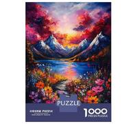 Puzzles 1000 Pièces pour Adolescents Mountain Lake Sunset Puzzles pour Adultes - Jeux De Construction - Découpe De Précision - Stimule Le Cerveau 52x38cm/1000pcs