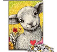 Puzzles 1000 pièces pour Adolescents Moutons dans la Prairie, Anti-Stress, défi Difficile, Cadeaux du Père Noël Secret pour Les 14 Ans et Plus (Taille 26x38cm)