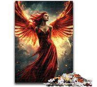 Puzzles 1000 pièces pour Adolescents Mystérieuse Fille Phénix Jouets Jeux éducatifs Anti-Stress Interaction Parent-Enfant pour Les 14 Ans et Plus 26x38cm