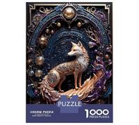 Puzzles 1000 Pièces pour Adolescents Mythical Red Fox Art Deco Puzzle pour Adultes Jeux De Famille Améliorez Vos Souvenirs Offrez-Vous Un Cadeau pour Toute La Famille 52x38cm/1000pcs