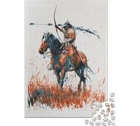 Puzzles 1000 Pièces pour Adolescents Native American Warrior Art Print-1 Puzzles pour Adolescents, Jouets, Décoration Murale, Cadeaux pour Femmes, Cadeau d'anniversaire, Cadeaux, 52x38cm/1000pcs