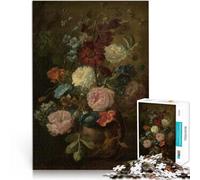 Puzzles 1000 pièces pour Adolescents Nature Morte Florale avec chérubin Jouets éducatifs est idéal comme Cadeau pour Toute la Famille 75x50cm
