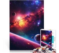 Puzzles 1000 pièces pour Adolescents Nébuleuse Cosmique avec planètes Jeu Pratique Décoration Murale, Cadeaux Uniques pour Anniversaire et Noël 38x26cm