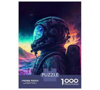 Puzzles 1000 Pièces pour Adolescents Neon Landscape Astronaut Puzzle Adulte, Jouet Anti-Stress, Cadeau pour Les Amis Et La Famille 70x50cm/1000pcs