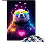 Puzzles 1000 pièces pour Adolescents Neon Panda, Chaque pièce est Unique - Jeu Familial Stimulant et Amusant pour Les 14 Ans (Taille 50x75cm)
