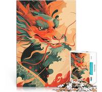 Puzzles 1000 pièces pour Adolescents Nouvel an du Dragon Asiatique Cadeaux de Jeux stimulants Œuvre d'art 52x38cm