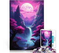 Puzzles 1000 pièces pour Adolescents Nuit enchantée au Clair de Lune défi éducatif avec des pièces de Formes aléatoires entièrement imbriquées 75x50cm