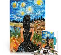 Puzzles 1000 pièces pour Adolescents Nuit étoilée Cygne Noir Jouets de Jeu pour Cadeau Familial Une œuvre d'art 52x38cm