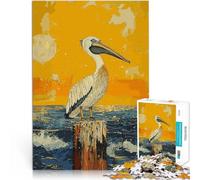 Puzzles 1000 pièces pour Adolescents Observation des pélicans dans l'océan Jeux de détente Cadeau d'œuvre d'art 52x38cm