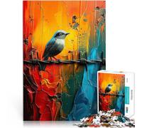 Puzzles 1000 pièces pour Adolescents Oiseau sur Fil barbelé pour Le Jeu éducatif Challenge Toy Une œuvre d'art 75x50cm