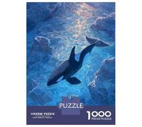 Puzzles 1000 Pièces pour Adolescents Orca in Blue Ocean Art Puzzles pour Adolescents, Jouets Anti-Stress, Difficile, Excellent Cadeau pour Les Jeux 38x26cm/1000pcs