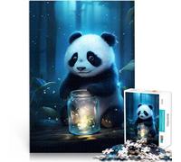 Puzzles 1000 pièces pour Adolescents Ours Panda Mignon Qui Brille Loisirs en Famille est idéal comme Cadeau pour Toute la Famille 52x38cm