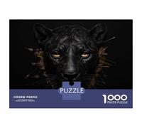 Puzzles 1000 Pièces pour Adolescents Panther with Golden Cracks Puzzles pour Adultes - Jeux De Détente - Assemblage De Motifs pour Les Amateurs De Jeux 52x38cm/1000pcs