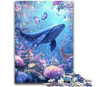 Puzzles 1000 pièces pour Adolescents Papillons et Baleines Jouets éducatifs Jeux Anti-Stress Interaction Parent-Enfant pour Les 14 Ans et Plus 50x75cm