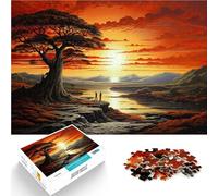 Puzzles 1000 pièces pour Adolescents Paysage au Coucher du Soleil Staycation Tuer Le Temps Décoration d'intérieur 38x26cm