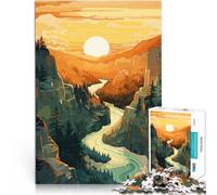 Puzzles 1000 pièces pour Adolescents Paysage de Canyon au Coucher du Soleil Jeu de Quiz Renforcer l'amour Entre Les Couples 38x26cm
