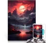 Puzzles 1000 pièces pour Adolescents Paysage de la Lune de Sang au Japon Jeu Pratique est idéal comme Cadeau pour Toute la Famille 38x26cm